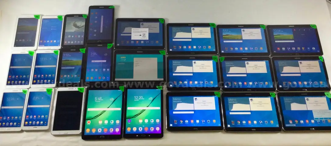 Samsung Galaxy Tablet Lot &#x2013; 23 Units &#x2013; Mixed Models &#x2013; Activated &#x26; Reset &#x2013; Mixed Grades &#x2013; Sold As-Is for Parts/Repair