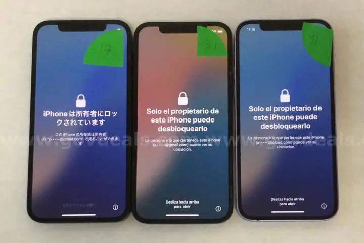 Lot of 3 Used Apple iPhones &#x2013; iPhone 12 &#x2013; 64GB &#x2013; Cloud Locked &#x2013; Sold AS-IS for Parts/Repair &#x2013; Grade A Units