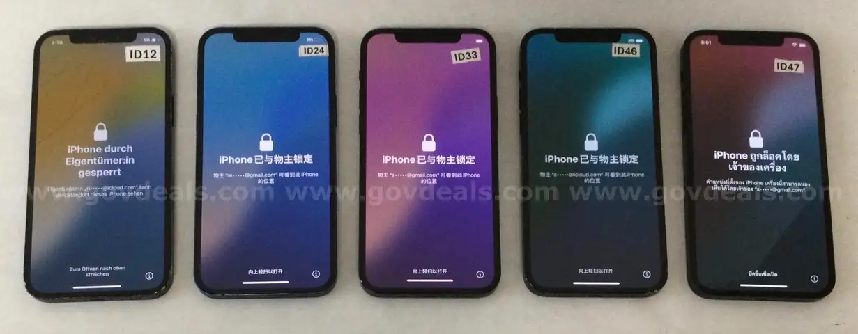 Lot of (5) Apple iPhone 12 &#x2013; Assorted Colors | Cloud Locked | Mixed Condition | For Parts/Repair