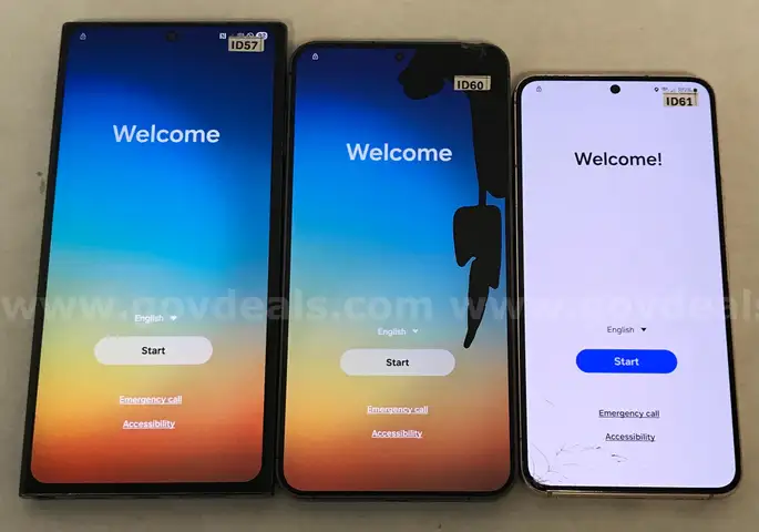 Lot of (3) Samsung Galaxy Smartphones &#x2013; Assorted Models - Mixed Condition - For Parts