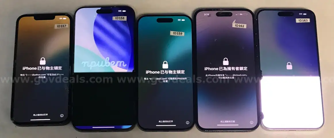 Lot of (5) Apple iPhones &#x2013; iPhone 16e, 16 Pro Max, 16 Pro, 15 Pro Max, 14 Pro Max &#x2013; For Parts/Repair
