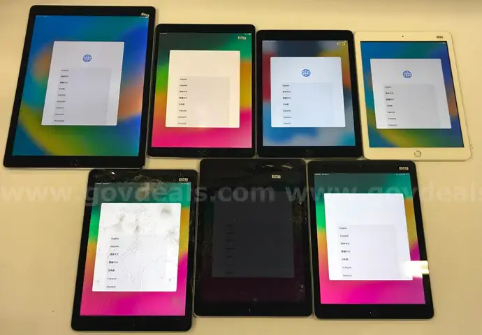 Lot of (7) Apple iPads &#x2013; Pro, Air, &#x26; Standard Models &#x2013; Wi-Fi &#x26; Cellular &#x2013; For Parts/Repair