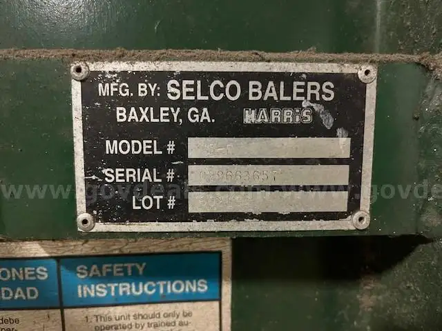 Selco Baler Model# V5-R  Serial # 029663657