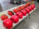 HUGE Lot of swift water rescue equipment Set of 8 helmets, 10 PFDs, 8 Floating throw bags, 4 GEAR BAGS