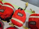 HUGE Lot of swift water rescue equipment Set of 8 helmets, 10 PFDs, 8 Floating throw bags, 4 GEAR BAGS