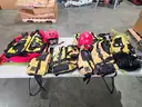 swift water rescue equipment Set of 2 helmets, 5 PFDs, 1 Floating throw rope bag, mesh gear bag