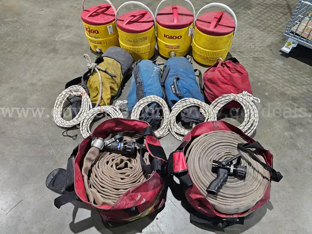 Miscellaneous Fire Department items Forestry line, nozzles, rope, etc