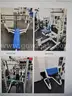 Forty four pieces of used exercise equipment fair condition or worse