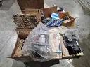 Pallet of new old stock fire truck parts starters, alternator, hydraulic pumps, steering pump, pto pump