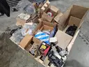 Pallet of new old stock fire truck parts starters, alternator, hydraulic pumps, steering pump, pto pump