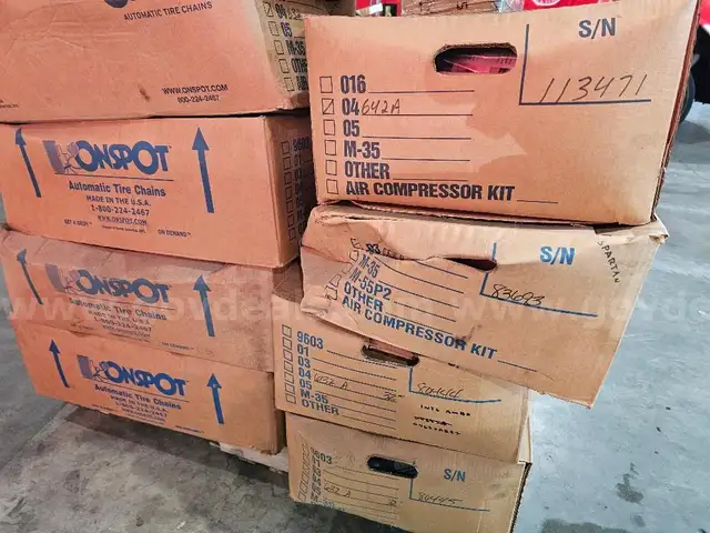 2 PALLETS OF ONSPOT CHAINS approximately 29 sets complete. w/ spare parts