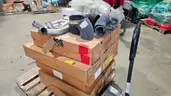 Pallet of Truck radiator fans and Fan clutch repair kits