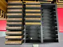 Lot of Die Cut Machines, Assorted Dies, Storage Racks, &#x26; Cutting Table