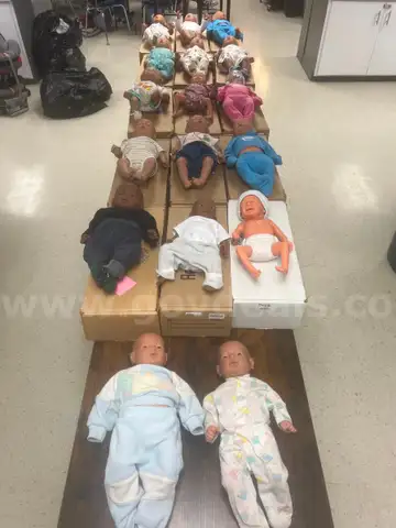Lot of 17 Real Care Babies and 1 Empathy Belly Simulator