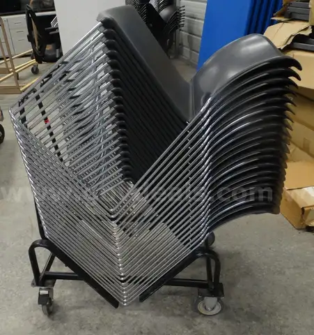 20 Stackable Chairs on Dolly - Used