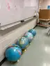 A set of classic educational globes &#x2013; great for teaching geography, continents, and world exploration! Brightly colored,