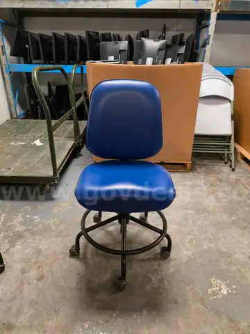 Blue Vinyl Office / Lab Chair