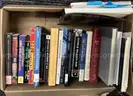 Two boxes of books and maps from Social Studies Classroom