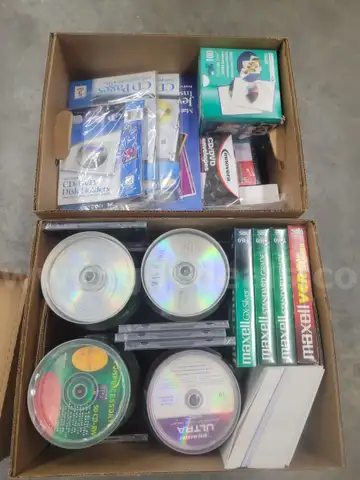 2 boxes of unused media storage