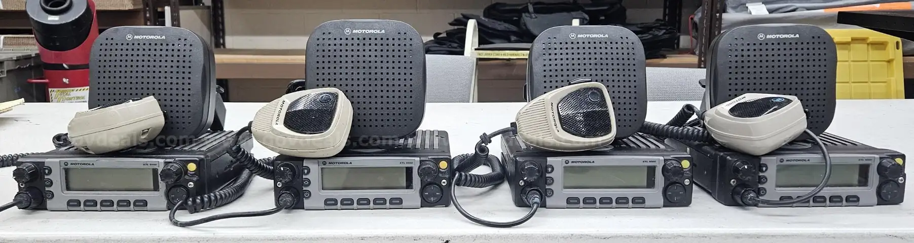 4 Motorola XTL 5000 Mobile Radios with mics and speakers