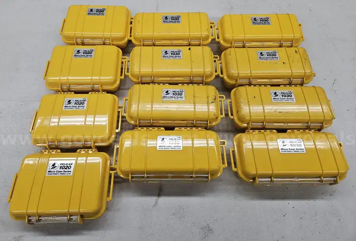 (8) Pelican Model 1030 yellow cases &#x2022;(4) Pelican Model 1020 yellow cases