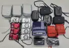 9 cameras, 9 camera cases, 3 camera cleaning kits