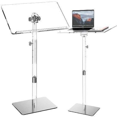 Ultra Clear Acrylic Pulpit Podium Stand Modern Portable 