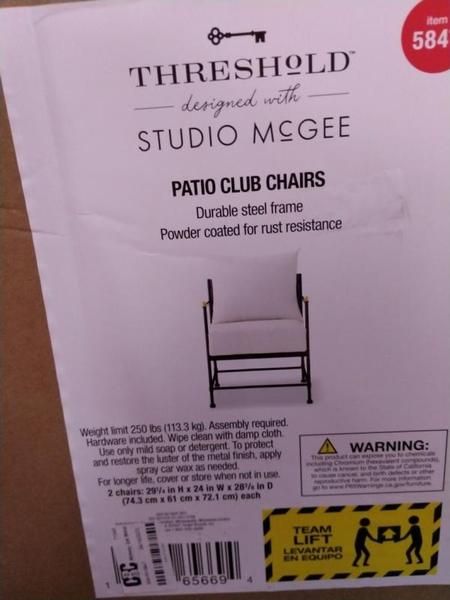 midway 2pk metal patio club chairs