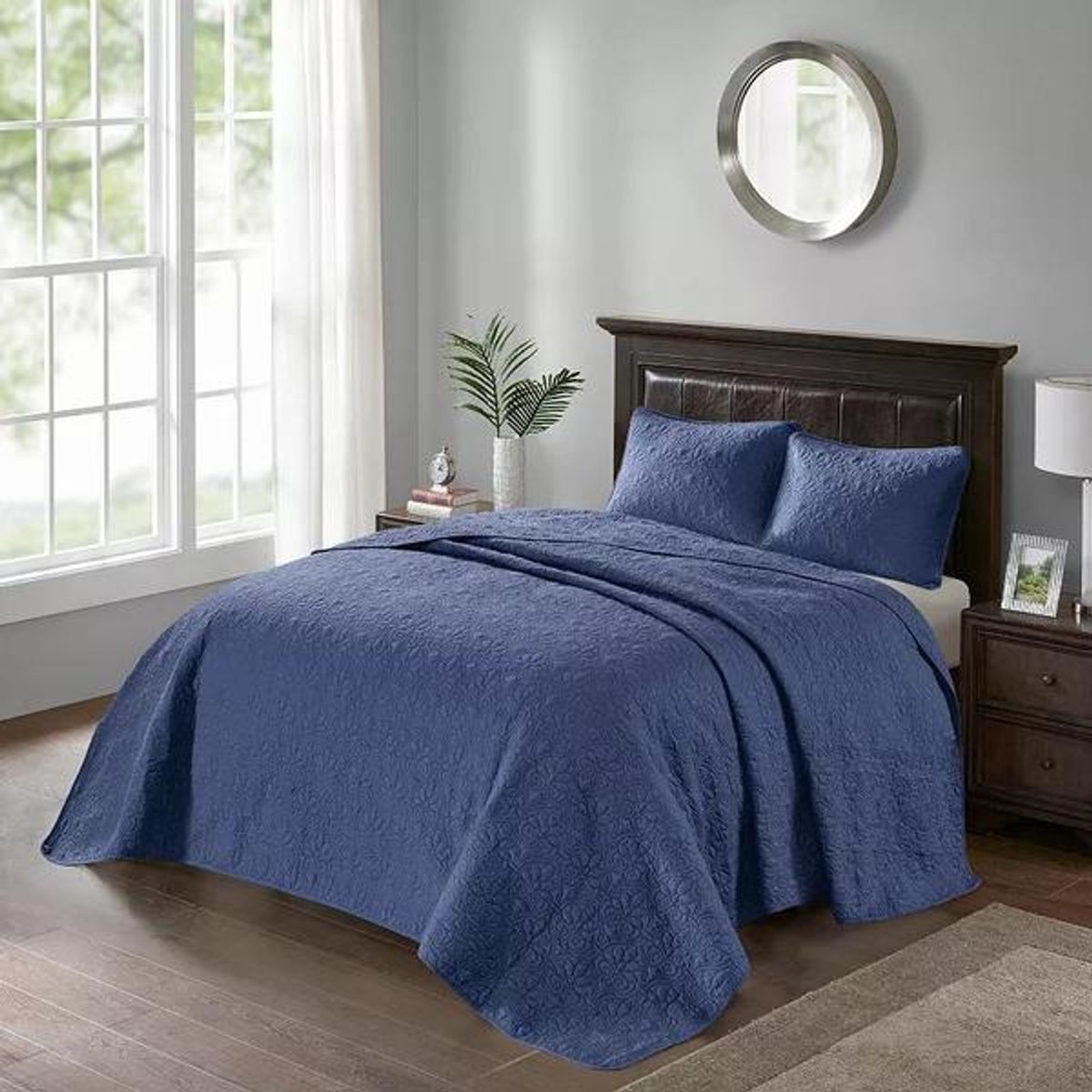 Madison Park Mansfield 3-pc. Bedspread Set, Blue (Navy) | AllSurplus ...