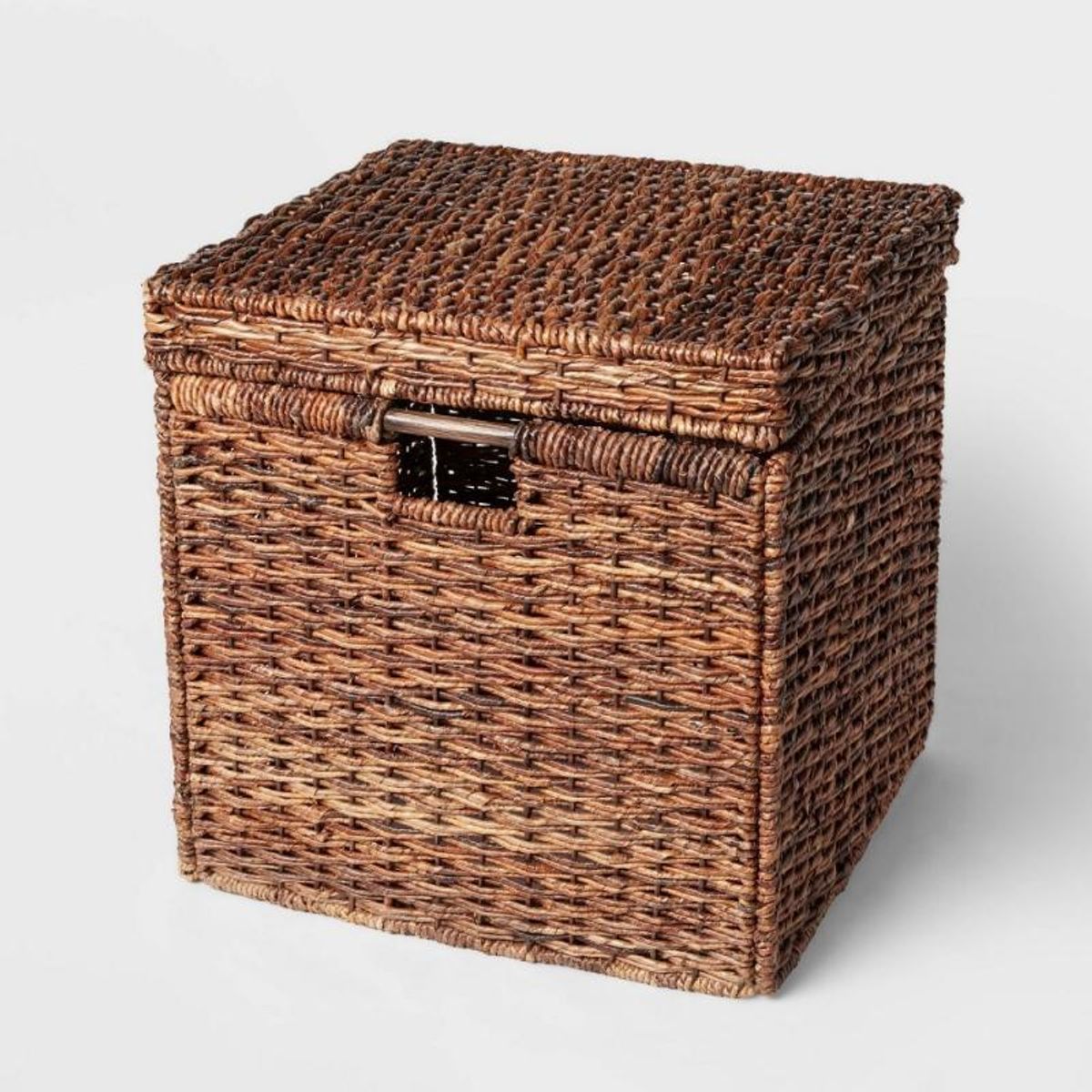 Woven Abaca Folding Lidded Cube, Brown - Brightroom | AllSurplus | Pittston