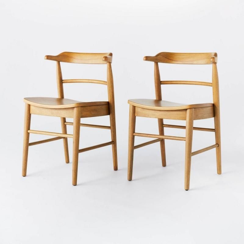 Curved back store wooden chair