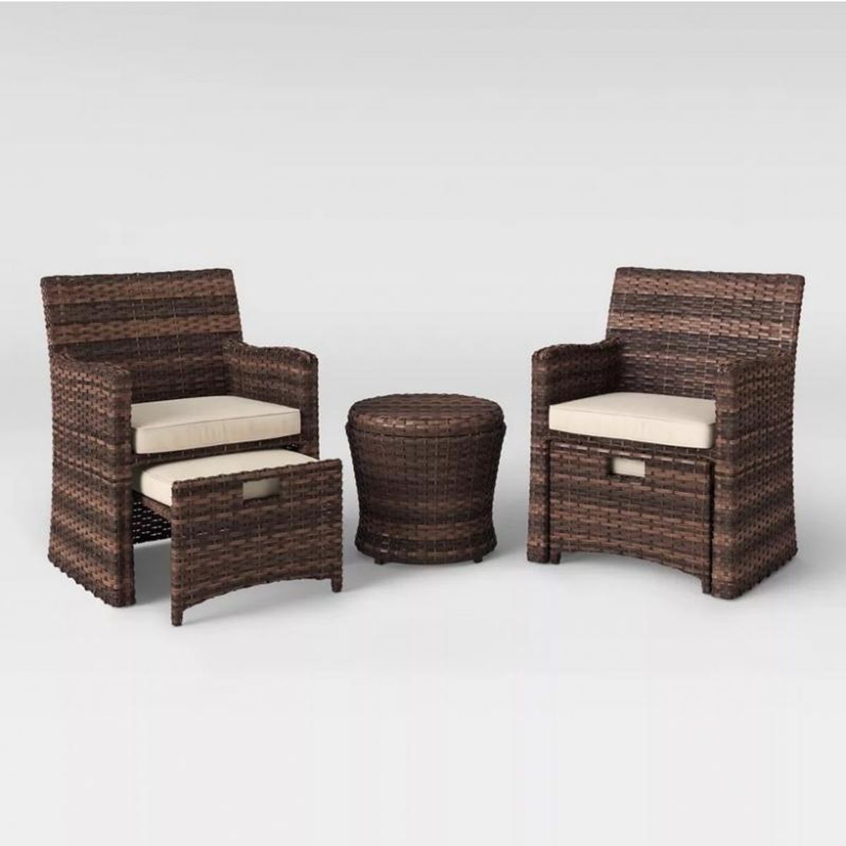 Halsted 5pc Wicker Patio Seating Set - Tan - Threshold | AllSurplus |  Cincinnati