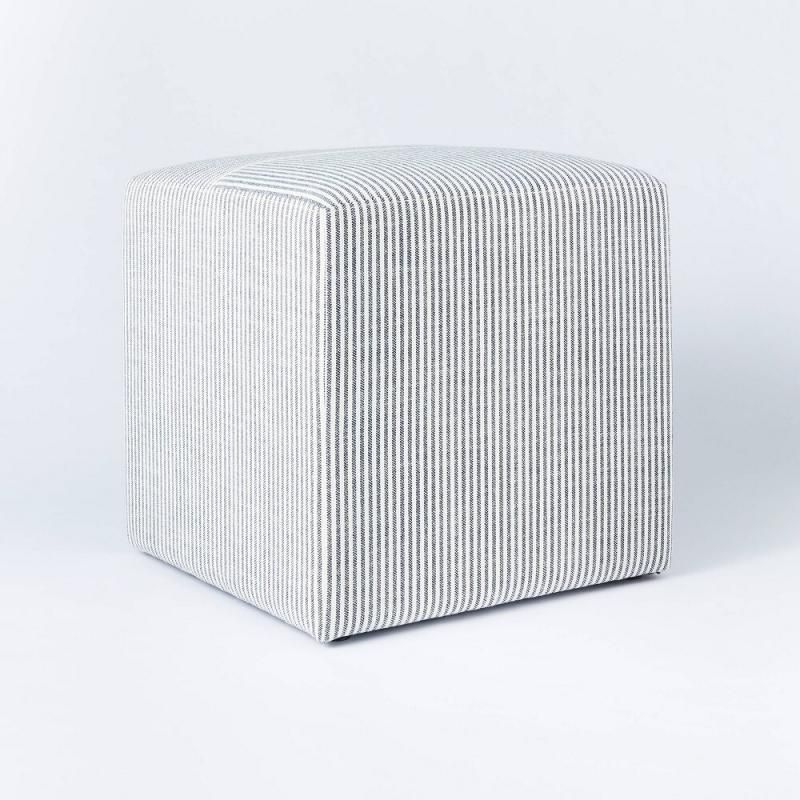 Lynwood offers Square Upholstered Cube Ticking Navy Stripe - Threshold™ designed with S