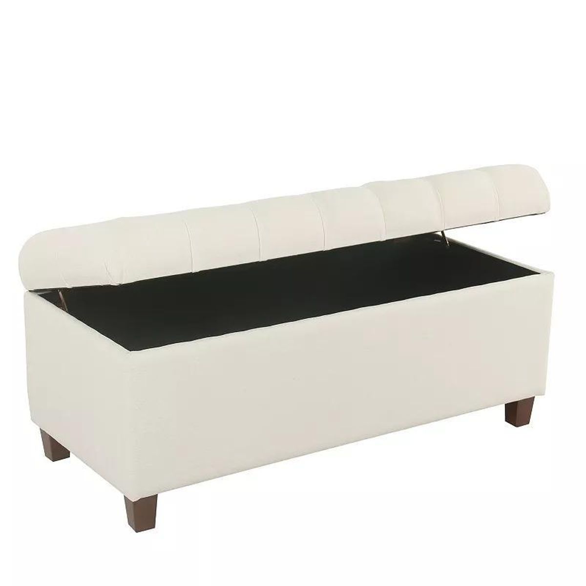 Ainsley Button Tufted Storage Bench Cream Homepop Upholstered