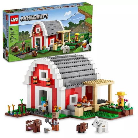 LEGO Minecraft The Red Barn Set with Toy Farm Animals 21187 ...