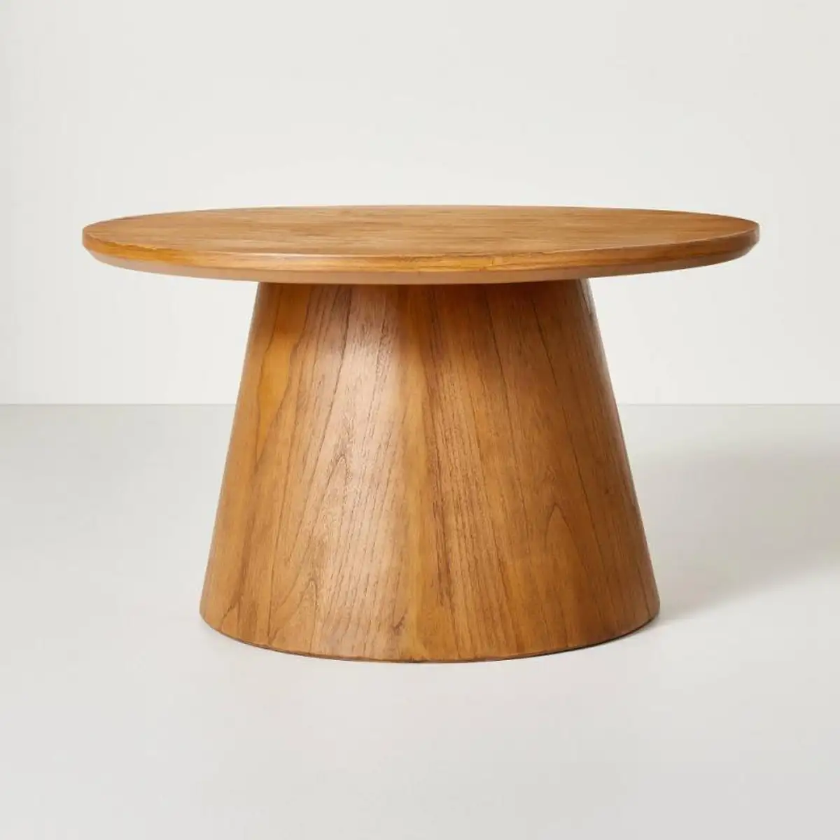 Wooden Round Pedestal Coffee Table - Aged Oak - Hearth & Hand with ...
