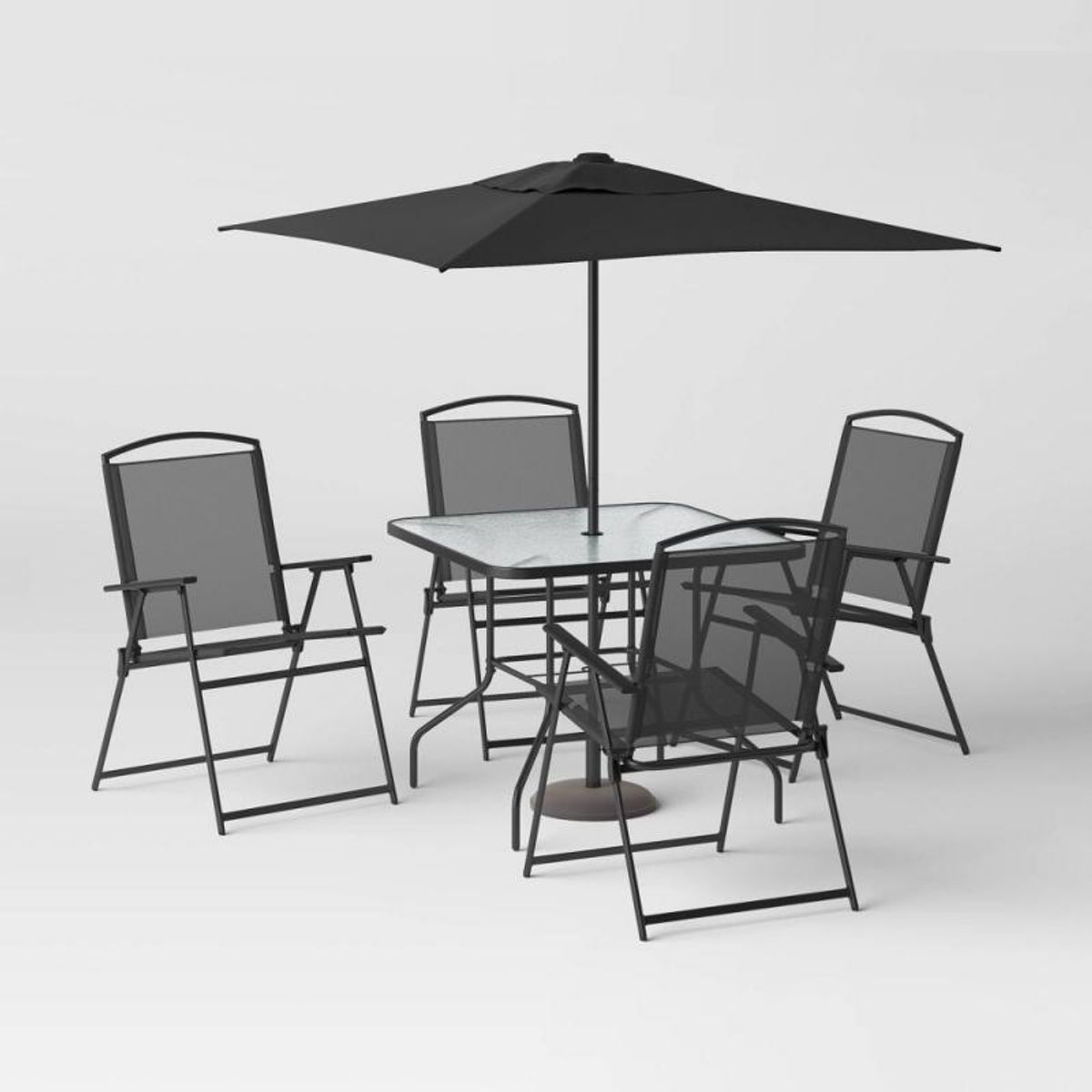 6pc Patio Dining Set with Umbrella, Outdoor Furniture Set - Room ...