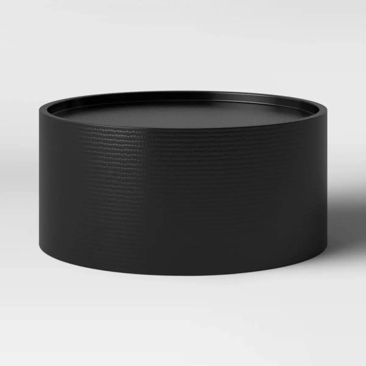 Manila Round Hammered Drum Coffee Table Black Threshold Modern Luxury