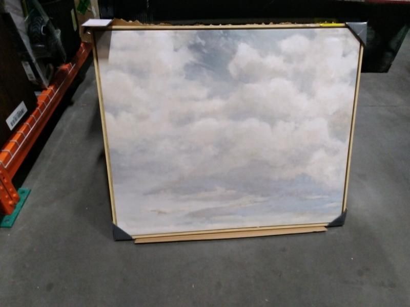 *NEW* 36” x 30” Clouds Framed Wall Canvas - Threshold Designed With outlet Studio McGee