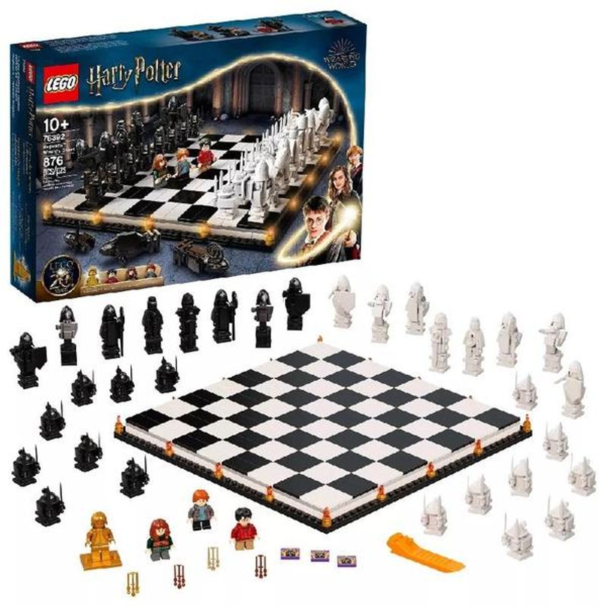 Chessboard with miniature buildings representing  and microsoft