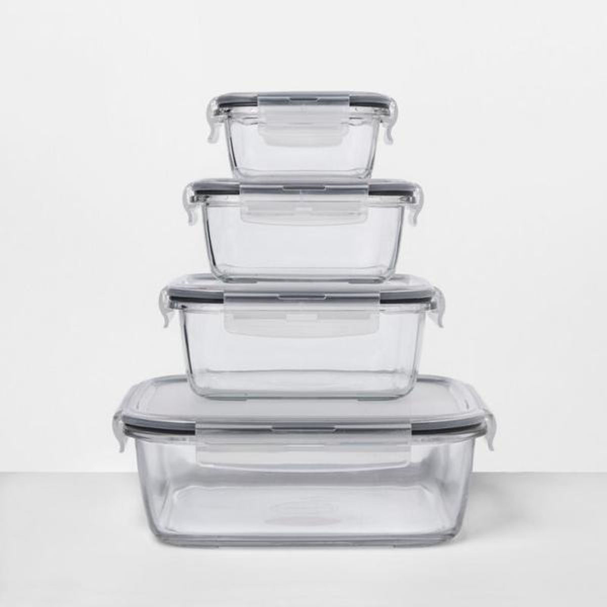 8pc Square Glass Food Storage Container Set Made By Design Allsurplus Cincinnati