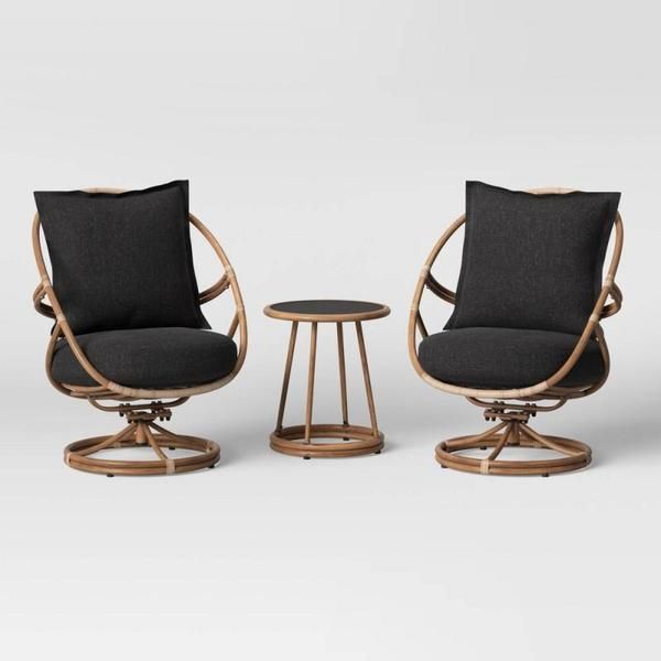 opalhouse skylark 3pc cushioned woven rocking patio seating set