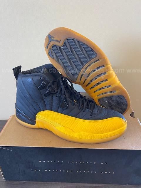 Blue and cheap yellow jordans 12