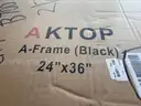 Lot of 2, AKTOP Black A Frame Stand and Plastic Poster Board - 24&#x22; x 36&#x22;