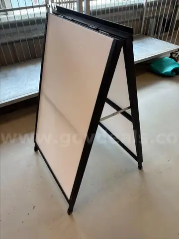 Lot of 2, AKTOP Black A Frame Stand and Plastic Poster Board - 24&#x22; x 36&#x22;
