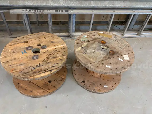 Lot of 2, Wooden Reel 23.5&#x201D; Diameter x 15&#x201D; High