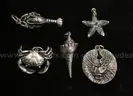 5 Retired James Avery Sterling Silver Nautical Design Charms/Pendants, 38.0G