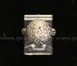 18K White Gold Dome Design Ring With Diamonds, 5.4 Grams