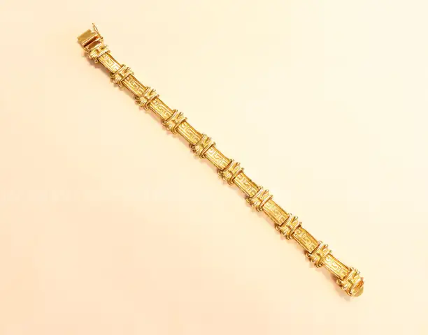 14K Yellow Gold Greek Design Bracelet, 26.5 Grams