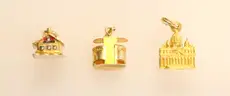 3 Assorted 18K Yellow Gold Charms, 9.9 Grams